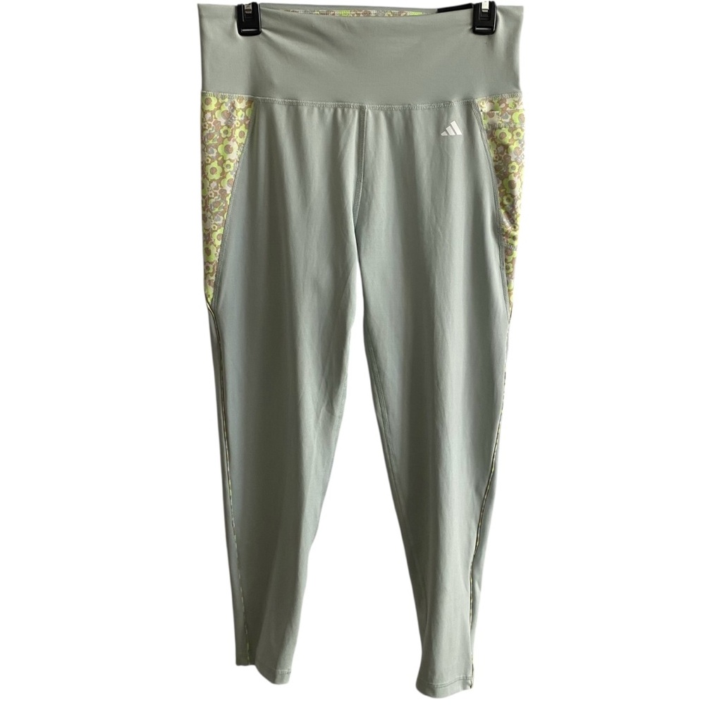 Adidas Womens Tight Fit Aeroready 7/8 Training Leggings Wonder Silver Size XL